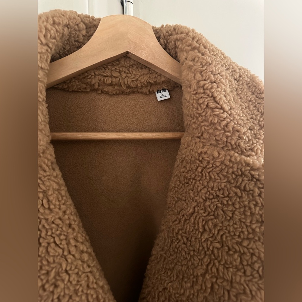 UNIQLO Women’s L Fleece-Lined Sherpa Teddy Coat - Picture 2 of 3
